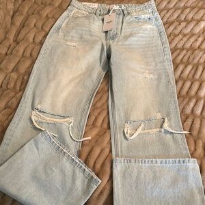 Vervet Light Blue Distressed Flare Jeans